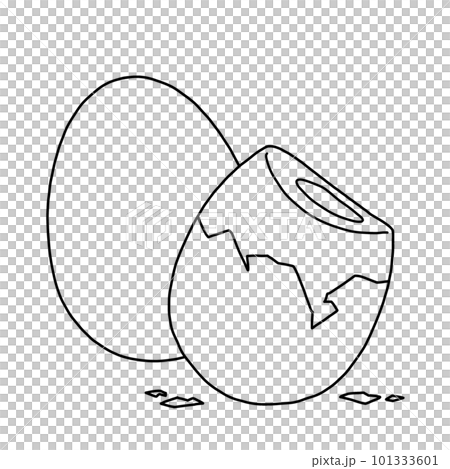 むき身のゆで卵のイラスト 線画のみ むき身のゆで卵のイラスト 線画のみ 101333601