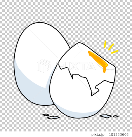 半生不熟的煮雞蛋去皮插畫 101333603