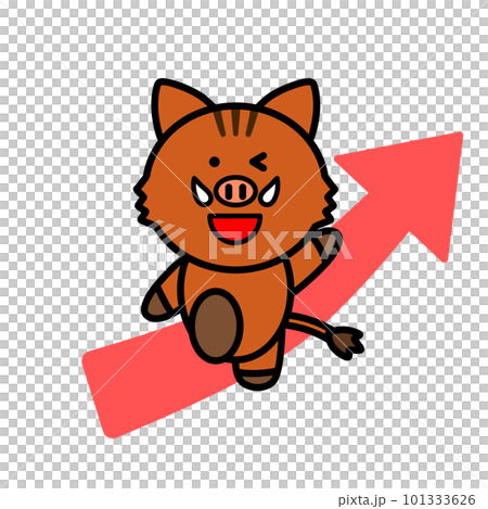 野豬和上升箭頭的插圖 野豬和上升箭頭的插圖 101333626