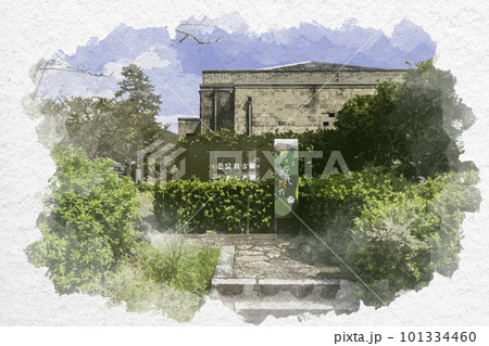 水彩画風　岩国　岩国徴古館　山口県岩国市 101334460