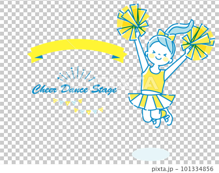 笑顔でチアダンスをしているかわいい子供達のイラストセット 笑顔でチアダンスをしているかわいい子供達のイラストセット 101334856