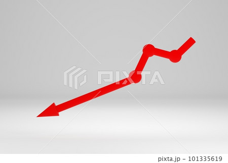 3d render, red business 3d arrow on white background, Business concept, failed business, failed business sales, Business unsuccessful. 3d render, red business 3d arrow on white background, Business concept, failed business, failed business sales, Business unsuccessful. 101335619