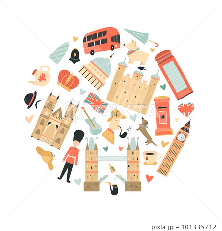 London circle abstract design with Big Ben, Tower London circle abstract design with Big Ben, Tower 101335712