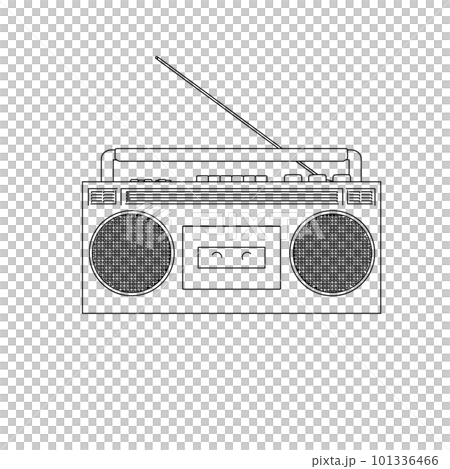 復古收音機盒式磁帶的插圖 101336466