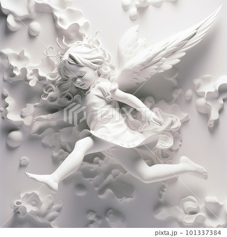 3d model enfant angel , white color, tranquility 101337384