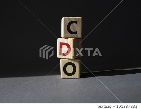 CDO - Collateralized Debt Obligation symbol. Wooden cubes with word CDO. Beautiful grey background. Business and Collateralized Debt Obligation concept. Copy space. 101337833
