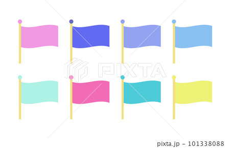 風に揺れる旗のイラスト素材 [101338088] - PIXTA