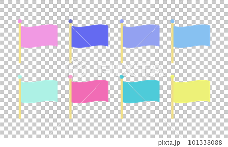 風に揺れる旗のイラスト素材 [101338088] - PIXTA