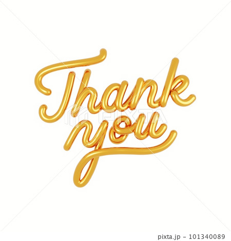 Gold 3D realistic script Thank You on a white background Gold 3D realistic script Thank You on a white background 101340089