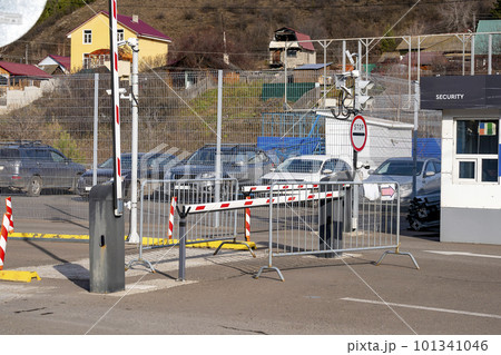 Road transport checkpoint with a traffic pattern. 101341046