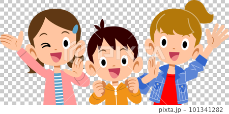 Illustration of positive and energetic children 101341282