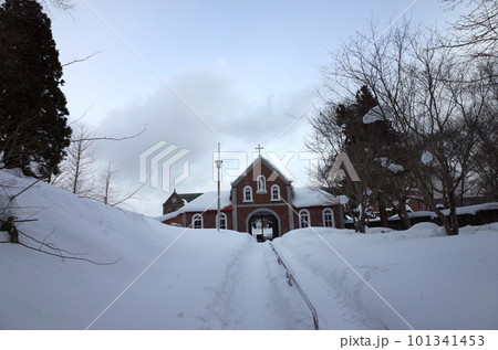雪景色のトラピスト修道院_渡島当別 101341453