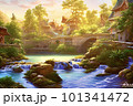 朝日とヨーロッパと森 101341472