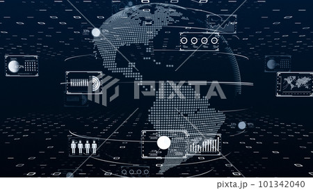 デジタルクラウド化によるデジタルトランスフォーメーションのイメージ　サイバーセキュリティコンセプ 101342040