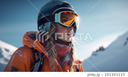 スキー場に遊びにきた女性・スノーボーダー・スキーヤー（Generative AI） 101343133