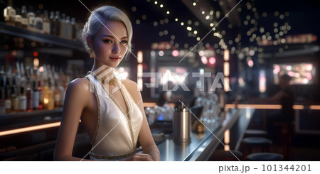 キャバクラ・ラウンジ・クラブ・ガールズバーで働く水商売の女性(Generative AI) キャバクラ・ラウンジ・クラブ・ガールズバーで働く水商売の女性(Generative AI) 101344201