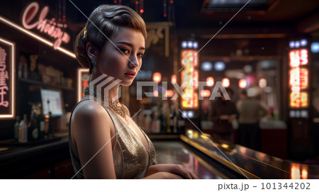 キャバクラ・ラウンジ・クラブ・ガールズバーで働く水商売の女性（Generative AI） 101344202