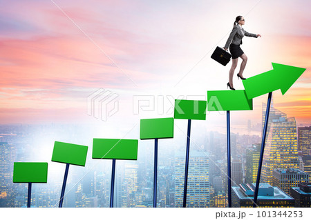 Concept of growth with businesswoman 101344253