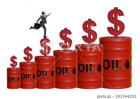 Businessman in oil prices concept 101344283