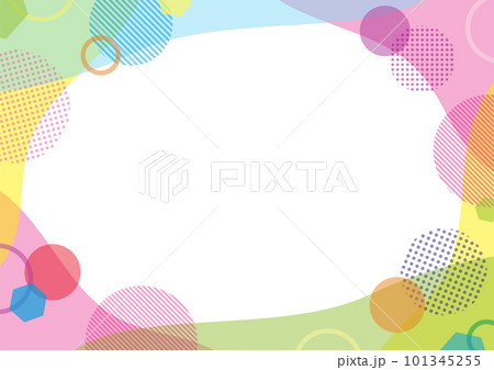 爽やかな配色の幾何学フレームレインボーカラー 101345255