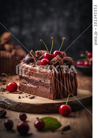 Dessert Black Forest Cake Cut Background, Dessert, Background, Cake  Background Image And Wallpaper for Free Download