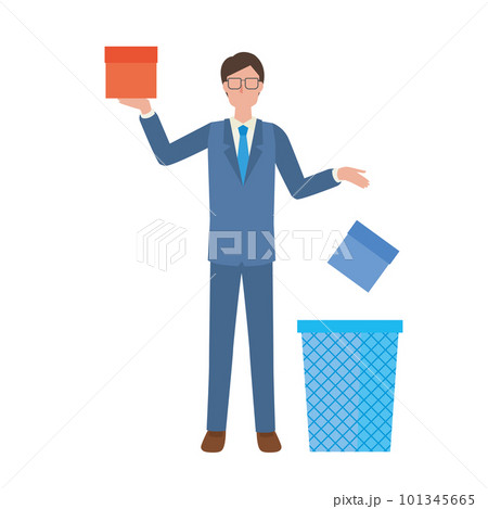 いらないものをを捨てるビジネスマン 101345665