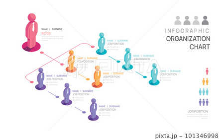 Infographic template for organization chart with business avatar icons. vector infographic for business. 101346998