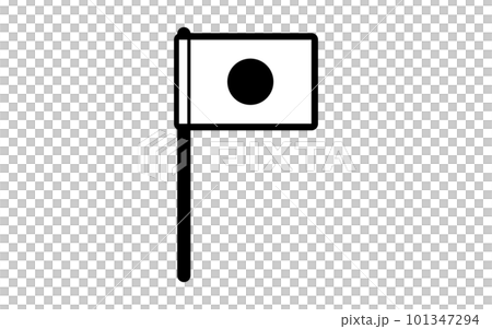 Hinomaru(日本國旗)的插圖(單色) Hinomaru(日本國旗)的插圖(單色) 101347294