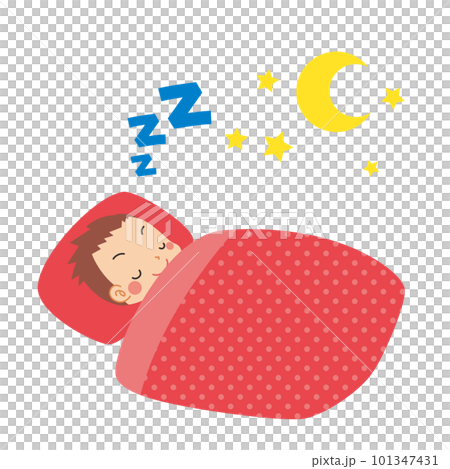 Illustration of a cute boy sleeping soundly clip art white background vector 101347431