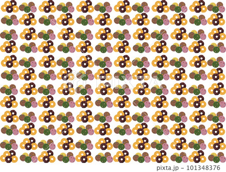 「クッキー5種カラフル」と「ドーナツ3種カラフル」背景画像 「クッキー5種カラフル」と「ドーナツ3種カラフル」背景画像 101348376