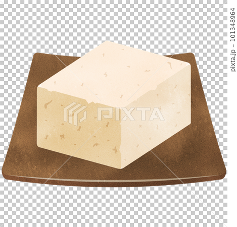 Firm tofu on a plate 101348964