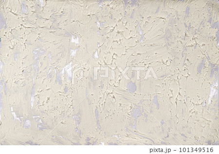 Abstract white color acrylic wave wall painting. Grey-beige embossed acrylic texture 101349516