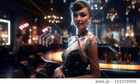 キャバクラ・ラウンジ・クラブ・ガールズバーで働く水商売の女性（Generative AI） 101350086