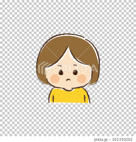 The upper body of a neutral child with a sullen expression The upper body of a neutral child with a sullen expression 101350202