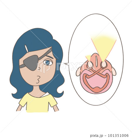 片方の脳を治療するため眼帯をつける人 101351006
