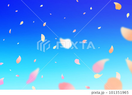 背景素材_花吹雪_カラフル_ピンク_空 101351965