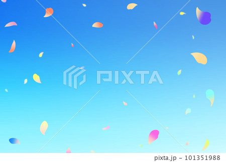 背景素材_花吹雪_カラフル_空 背景素材_花吹雪_カラフル_空 101351988