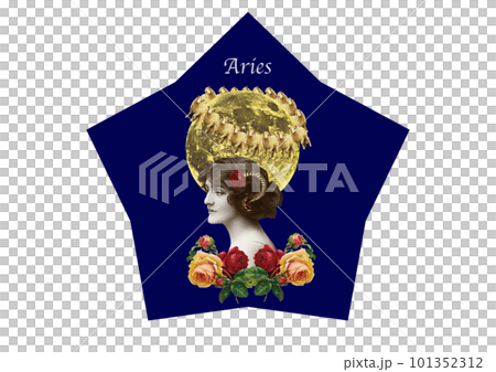 Vintage Aries star packaging design 101352312
