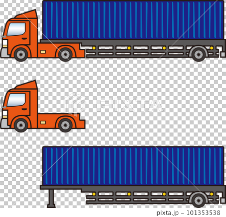 Semitrailer with trailer head and container 101353538