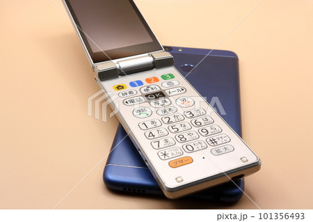 古い携帯電話とスマートフォン 古い携帯電話とスマートフォン 101356493