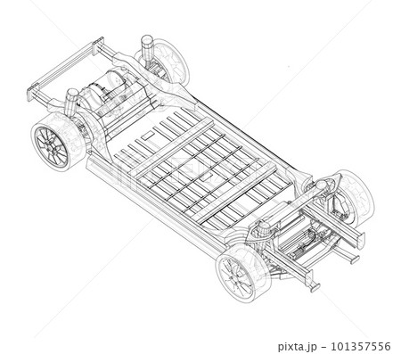Electric Car Chassis with battery Electric Car Chassis with battery 101357556