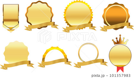 金色のリボンとメダル_セットまとめ 101357983