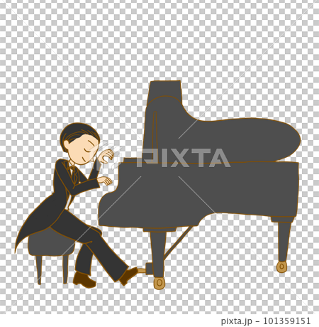 Illustration of a man playing the piano Illustration of a man playing the piano 101359151