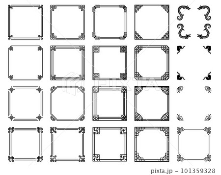 中華風の角装飾フレームセット 中華風の角装飾フレームセット 101359328