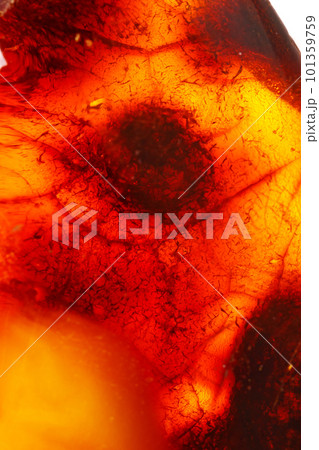 Macro Amber mineral stone on white background Macro Amber mineral stone on white background 101359759