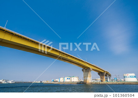 「青森県」新井田川河口にかかる八戸大橋・八戸市 「青森県」新井田川河口にかかる八戸大橋・八戸市 101360504
