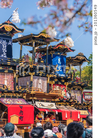 犬山祭、満開の桜と車山〈愛知県犬山市〉 犬山祭、満開の桜と車山〈愛知県犬山市〉 101360549