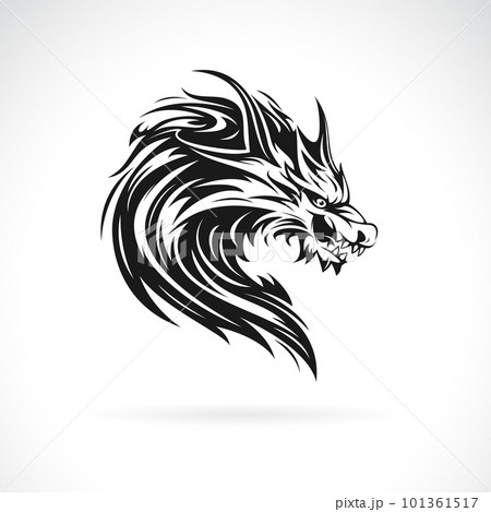 Vector of a dragon head design on white background. Easy editable layered vector illustration. Animals. Vector of a dragon head design on white background. Easy editable layered vector illustration. Animals. 101361517