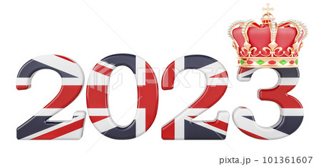 Coronation 2023 in the United Kingdom concept, 3D rendering 101361607