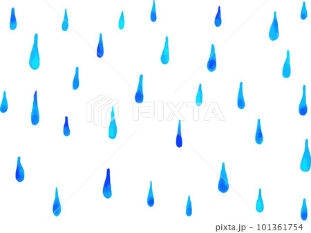 水彩風 手書きの明るい雨模様 ブルー 水彩風 手書きの明るい雨模様 ブルー 101361754